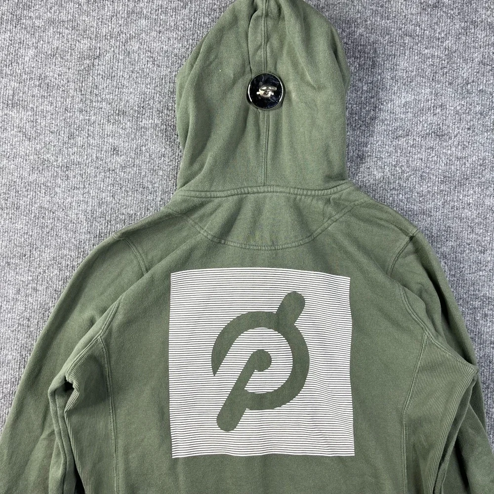 Peloton Full Zip Hoodie Women's Green Ribbed Side Panel Logo Sports Y2K‎ - XL
